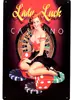 Čierna plechová ceduľa LADY LUCK - CASINO