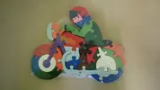 Drevené puzzle Motorka