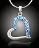 Veľké srdce s blankytno-modrými kryštálmi Swarovski Elements