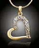 Pozlátené veľké srdce s čírymi kryštálmi Swarovski Elements