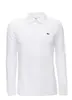 Pánska polokošeľa s dlhým rukávom Lacoste POLO LANG | Veľkosť: S | Blanc / Biela