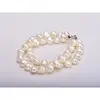 Náramok dvojradový - Baroque pearls (biela perla)
