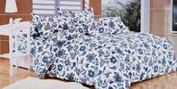 7-dielna súprava posteľných obliečok | Vzor 8 / modré kvety