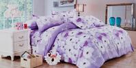 7-dielna súprava posteľných obliečok | Vzor 7 / fialové kvety
