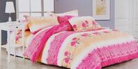 7-dielna súprava posteľných obliečok | Vzor 6 / ružovo - krémové