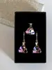 Strieborná súprava Crystals from Swarovski MIDI TRIANGLE | Vitrail Light / žiarivá slabo fialová