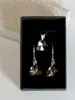 Strieborná súprava Crystals from Swarovski MIDI TRIANGLE | Silver Night / žiarivá čierna