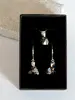 Strieborná súprava Crystals from Swarovski MINI TRIANGLE | Silver Night / žiarivá čierna