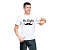 Valentínské tričko pánske Mr. a Mrs. Right | Veľkosť: S | Biela