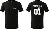 Dievčenské tričko PRINCESS | Veľkosť: 110 cm / 4 roky | Čierna