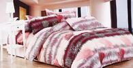 7-dielna súprava posteľných obliečok | Bordó / ružová