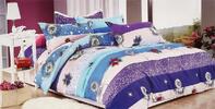 7-dielna súprava posteľných obliečok | Modrá / púpava