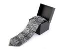 Pánska kravata v darčekovej krabičke | ČIerno-biela