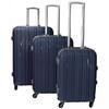 Sada 3 kufrov v PP pervedení Travel Lex - Premium Aluminum | Modrá