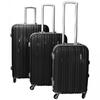 Sada 3 kufrov v PP pervedení Travel Lex - Premium Aluminum | Čierna