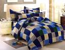 7-dielna súprava posteľných obliečok | Kocky / Modrá
