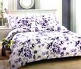 7-dielna súprava posteľných obliečok (krepové) | Fialové kvety