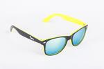 Slnečné okuliare Kašmír Wayfarer (modré, zrkadlové sklíčka) | Čierno-žltá