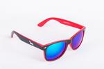 Slnečné okuliare Kašmír Wayfarer (modré, zrkadlové sklíčka) | Čierno-červená
