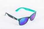 Slnečné okuliare Kašmír Wayfarer (modré, zrkadlové sklíčka) | Čierno-tyrkysová