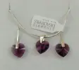 3-dielna Postriebrená srdiečková súprava od Swarovski Crystallized Elements | Amethyst