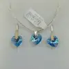 3-dielna Postriebrená srdiečková súprava od Swarovski Crystallized Elements | AQUAMARINE AB
