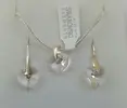 3-dielna Postriebrená srdiečková súprava od Swarovski Crystallized Elements | CRYSTAL