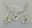 3-dielna Postriebrená srdiečková súprava od Swarovski Crystallized Elements | CRYSTAL AB