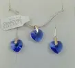 3-dielna Postriebrená srdiečková súprava od Swarovski Crystallized Elements | Sapphire
