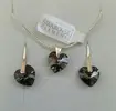 3-dielna Postriebrená srdiečková súprava od Swarovski Crystallized Elements | Silver Night