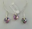 3-dielna Postriebrená srdiečková súprava od Swarovski Crystallized Elements | VITRAIL LIGHT