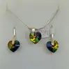 3-dielna Postriebrená srdiečková súprava od Swarovski Crystallized Elements | Vitrail Medium