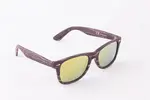 Wood style hnedé okuliare Kašmir Wayfarer (oranžové sklá zrkadlové)