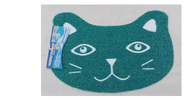 Rohožka V tvare mačky | Zeleno-modrá