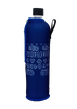 0,5 l Sklenená fľaša v neoprénovom obale | Modrá / motív Čičmany
