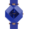 Keramické hodinky Mia-Mio s koženým remienkom | Modrá