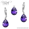 Strieborná súprava s kryštálmi Swarovski® Mini Pear | Heliotrope