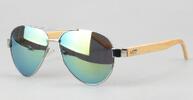 Slnečné okuliare s dreveným rámom | Modrozelená