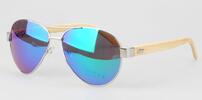 Slnečné okuliare s dreveným rámom | Modrožltá