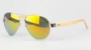 Slnečné okuliare s dreveným rámom | Žltá