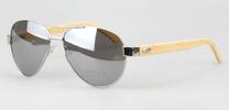 Slnečné okuliare s dreveným rámom | Sivá