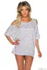 Dámsky top Italia Stripes - White-Grey | Veľkosť: UNI | Sivé pásiky