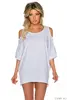 Dámsky top Italia Stripes - White-Blue | Veľkosť: UNI | Svetlomodré pásiky