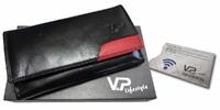 Dámska kožená peňaženka ABBIE LONG v darčekovom balení + obal na karty | Čierna
