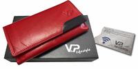 Dámska kožená peňaženka ABBIE LONG v darčekovom balení + obal na karty | Červená