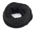 Tunelový pletený šál | Čierna / melír