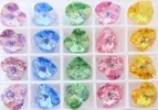 Brúsené srdiečka Swarovski - sada 20 ks, päť letných farieb