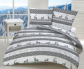 Bavlnené posteľné obliečky s vianočným vzorom (jeleň sivá)