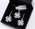 Strieborná súprava Swarovski Crystallized Elements – Štvorlístok