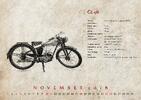 Kalendár historické motocykle (Vintage pozadie)